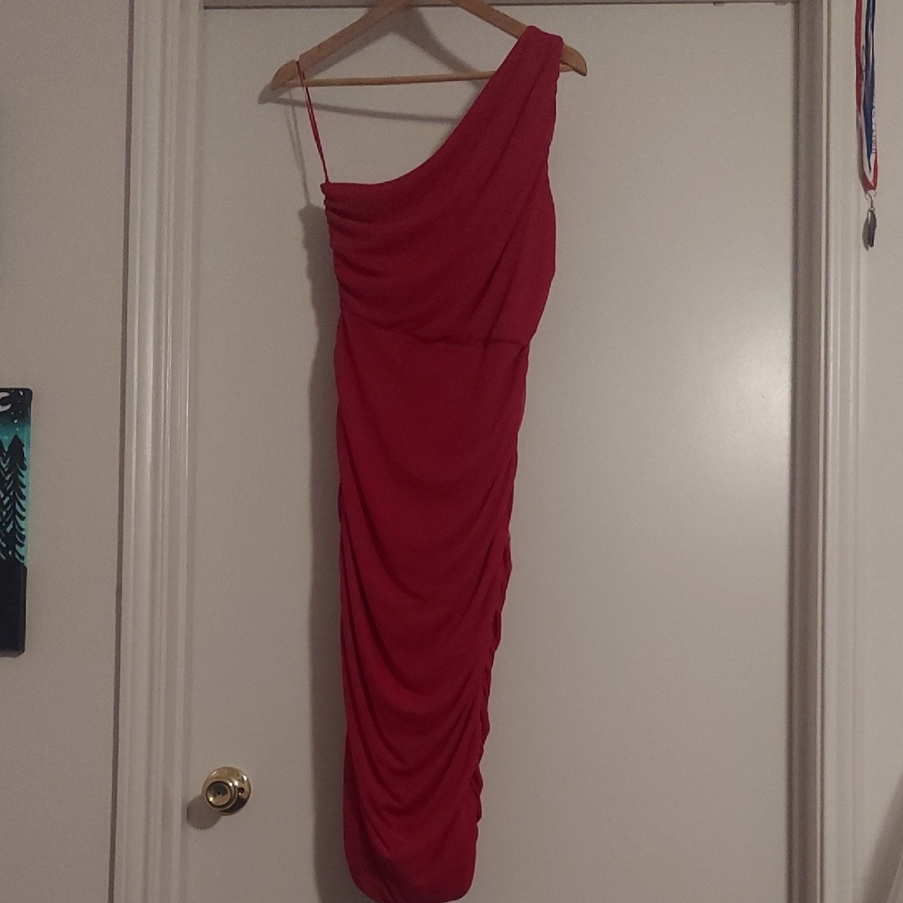 Love By Design One-Shoulder Red Dress